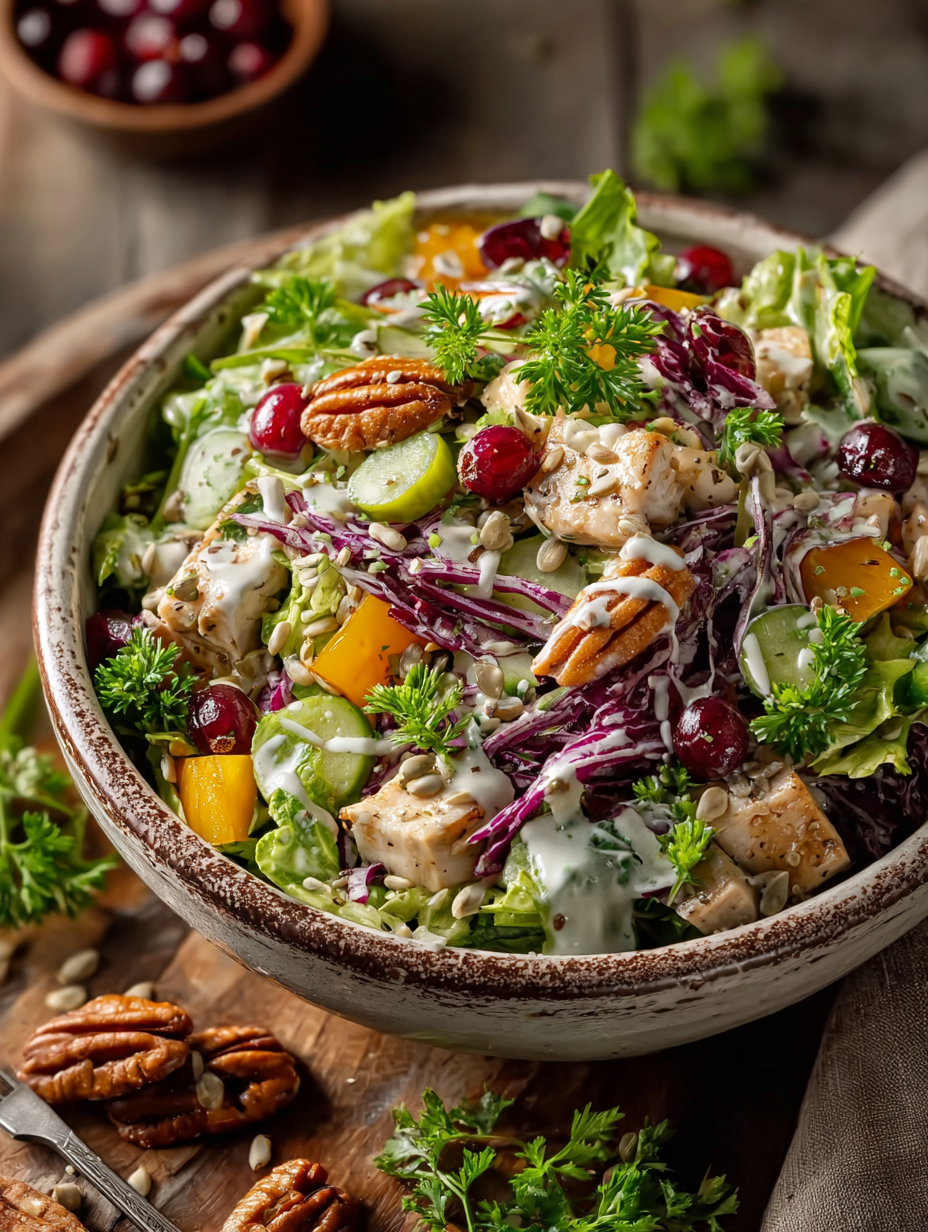 Apple Cranberry Chicken Salad preparation