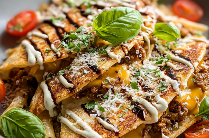 Big Mac Quesadillas With Special Sauce Drizzle Recipe