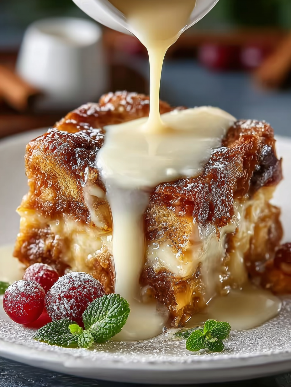 Decadent Old Fashioned Bread Pudding With Vanilla Sauce Bliss preparation