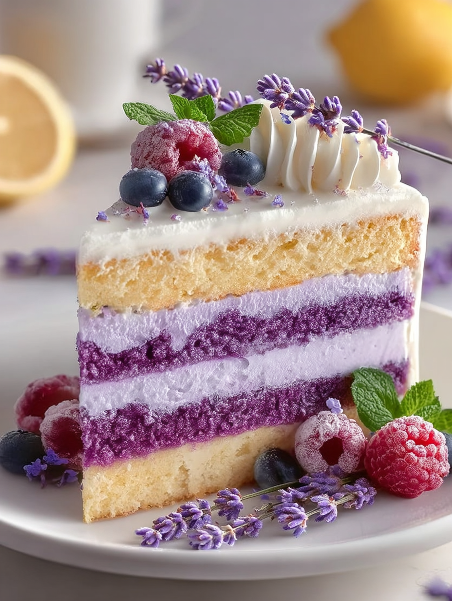 Lemon Lavender Cake preparation