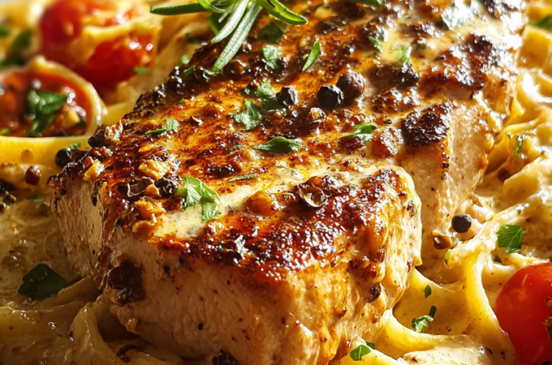 One Pot Spicy Cajun Chicken Alfredo Skillet