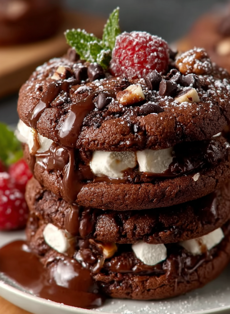 Rocky Road Chocolate Fudge Cookies