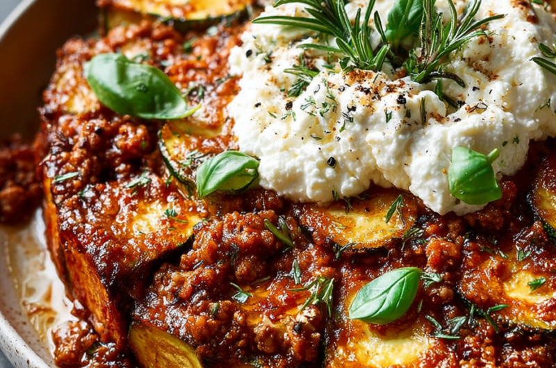 Zucchini & Ground Turkey Skillet With Ricotta Recipe